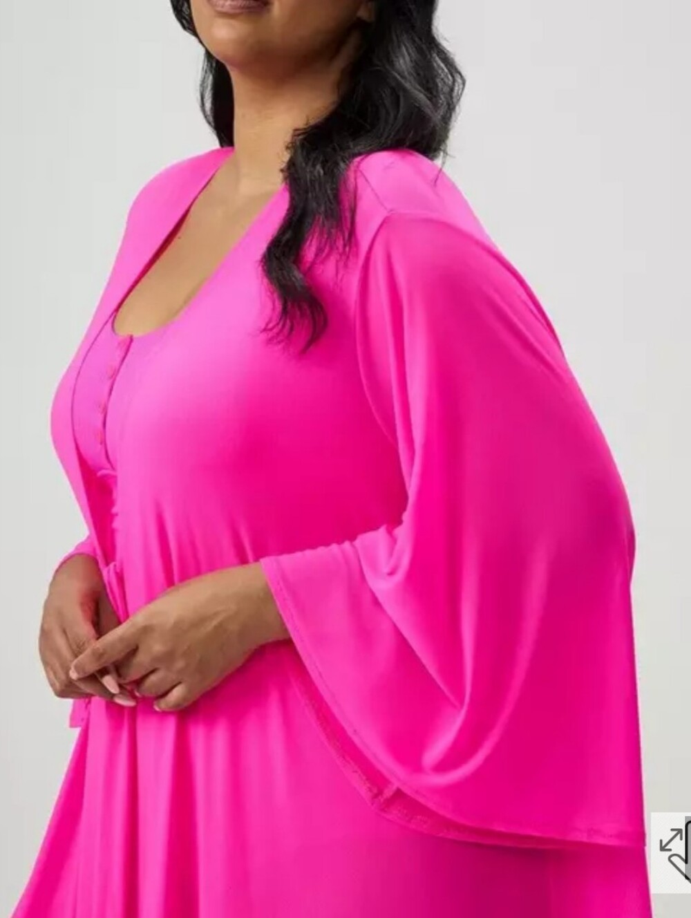🆕️⛱️TORRID HOT PINK FRONT TIE KIMONO SWIM COVER UP ⛱️ - Picture 3 of 7